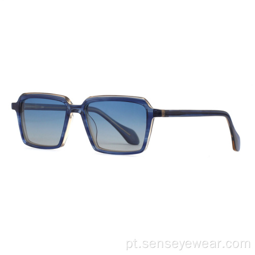 Óculos de sol polarizados de acetato de chanfro para homens